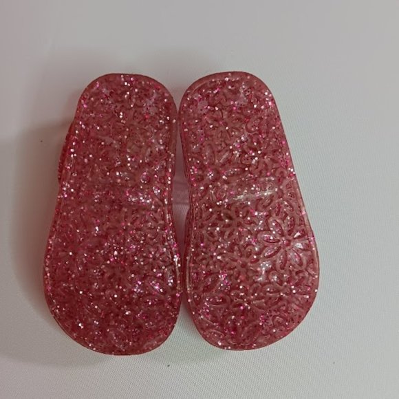 Carter's Pink Glitter Jelly Shoes, Size 4 - Picture 2 of 2